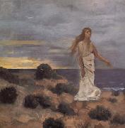 Pierre Puvis de Chavannes Mad Woman at the Edge of the Sea oil painting on canvas